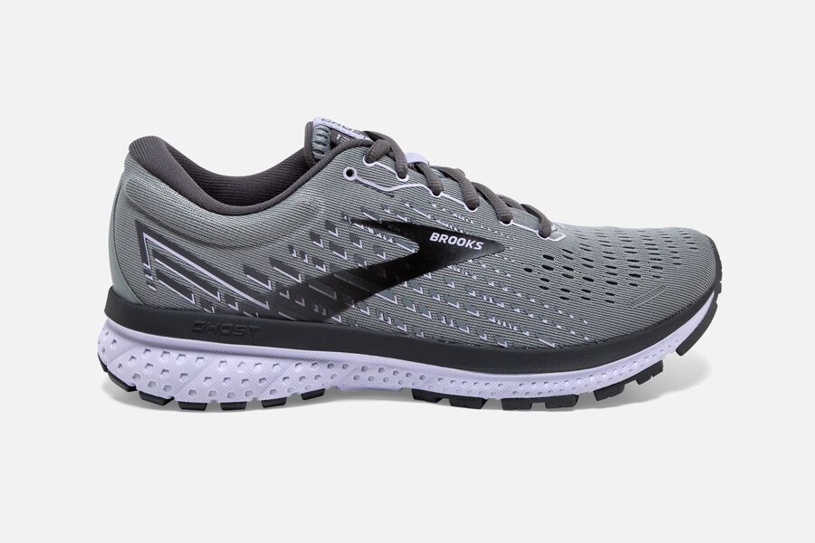 Ghost 13 Road Brooks Running Shoes NZ Womens - Grey/Black/Purple - KRJLYE-495